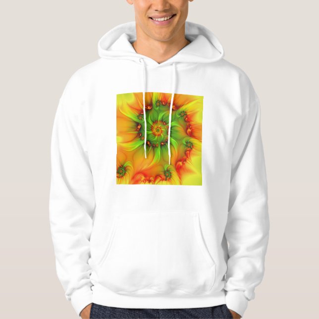 Abstraktes Fraktal im Sommer grün Hoodie (Vorderseite)