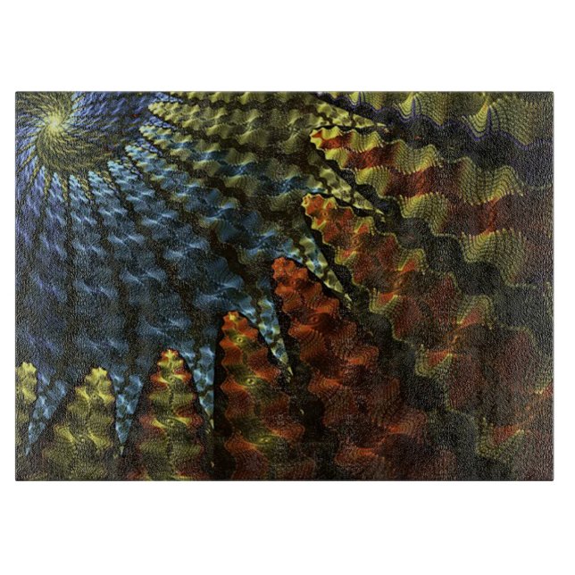 Abstraktes Fraktal Schneidebrett (Vorderseite)