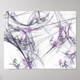 Abstraktes Fraktal Spider Web auf der weißen Leinw Poster