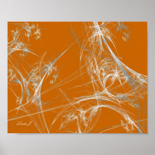 Abstraktes Fraktal Spiegeleflex auf Orange Canvas Poster