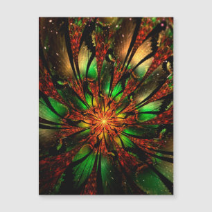 Abstraktes fraktales Blumendesign. Magnetkarte