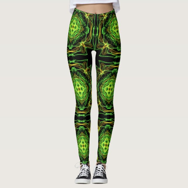 abstraktes Fraktalmuster Leggings (Vorderseite)