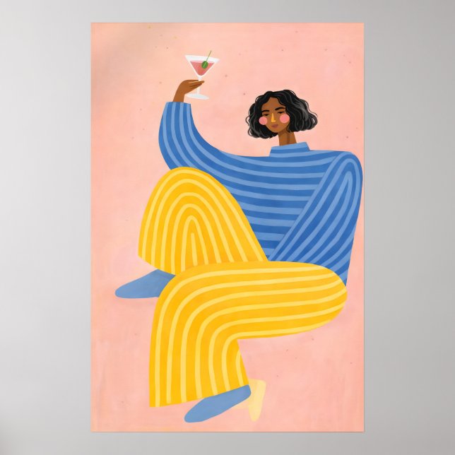 Abstraktes Frauenplakat, Farbige Moderne Poster (Vorne)