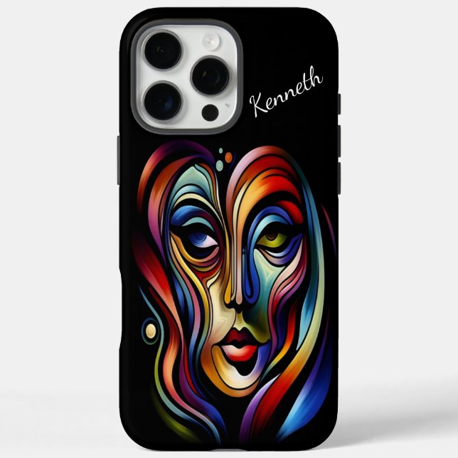 Abstraktes Frauenportrait iPhone 16 Pro Max Hülle (Rückseite)