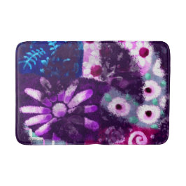 Abstraktes Friedenszeichen Hippie Art Lila Pink Bl Badematte