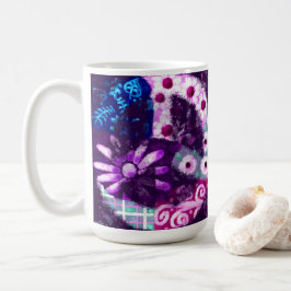 Abstraktes Friedenszeichen Hippie Art Lila Pink Bl Kaffeetasse