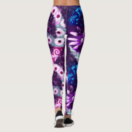 Abstraktes Friedenszeichen Hippie Art Lila Pink Bl Leggings
