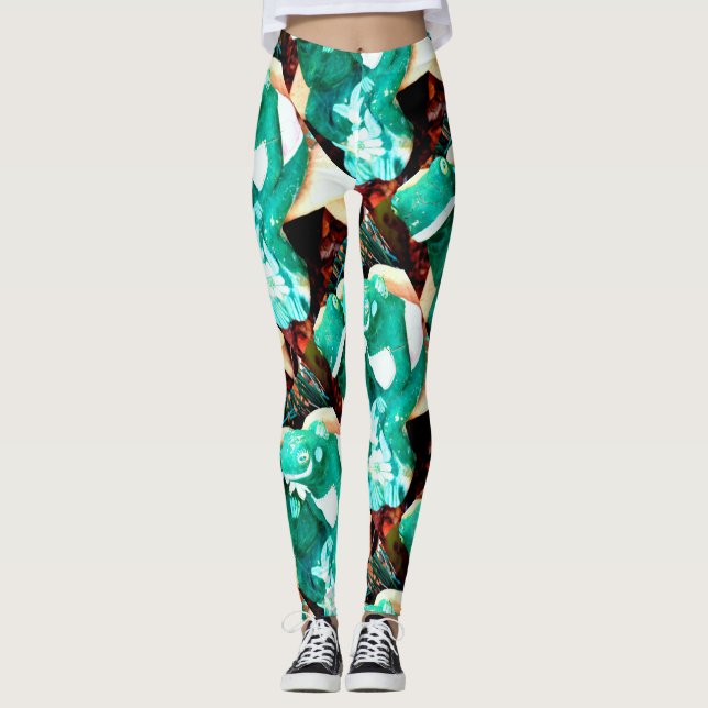 abstraktes Froschpaar Leggings (Vorderseite)