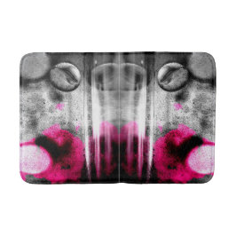 Abstraktes Fuchsia, Grau und Schwarzes Gran Foto K Badematte