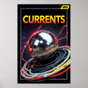Abstraktes futuristisches Bild einer metallischen  Poster
