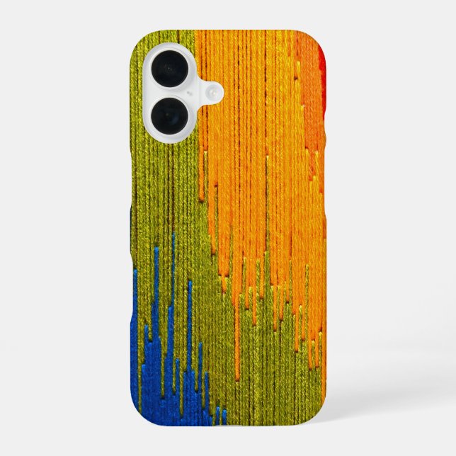 abstraktes Garn-Design iPhone 16 Hülle (Rückseite)