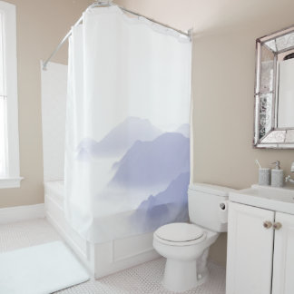 Abstraktes Gebirge Moderne Elegante Periwinkle Bla Duschvorhang