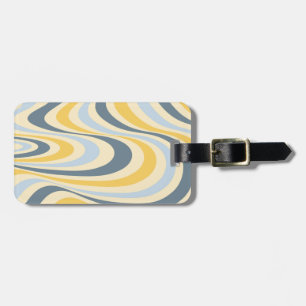 Abstraktes, gelb-blaues Swirl-Design Gepäckanhänger