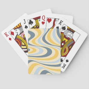 Abstraktes, gelb-blaues Swirl-Design Spielkarten