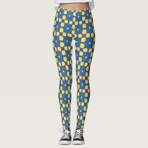 Abstraktes Gelb- und Blaumuster mit Polygone Leggings
