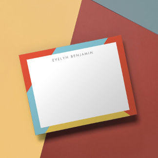 Abstraktes, gelbes, Aquamarines rotes Muster Mitteilungskarte