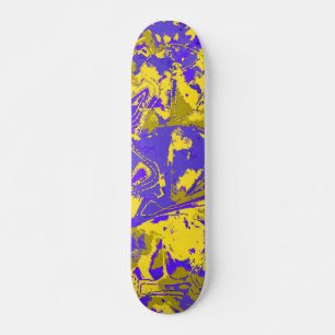 Abstraktes, gelbes Muster Skateboard