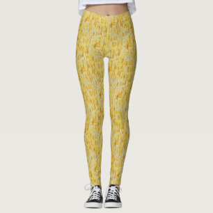 Abstraktes gelbes Pastell-Impressionisten-Muster Leggings