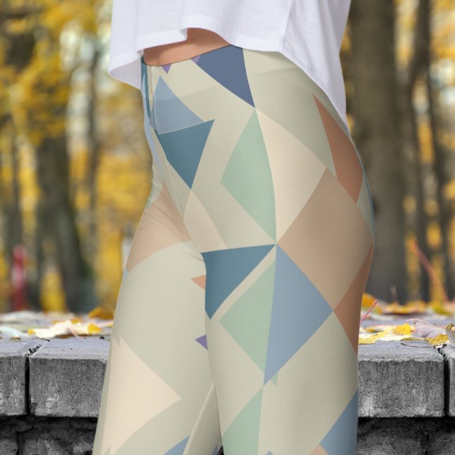 Abstraktes Gelbkornsilk-Mosaikmuster Leggings (Mosaic over Yellow Cornsilk Leggings)