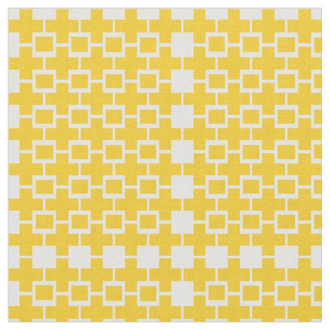 Abstraktes Gelbwürfelgewebe Stoff (Nahaufnahme)