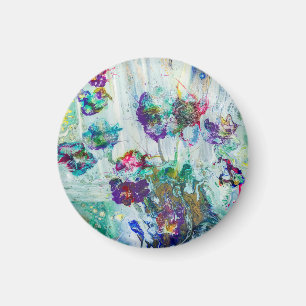 Abstraktes Gemälde aus Hummingvogelgarten Magnet