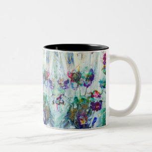 Abstraktes Gemälde aus Hummingvogelgarten Zweifarbige Tasse