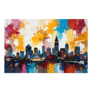 Abstraktes Gemälde der Stadtsilhouette von Atlanta Fotodruck