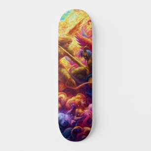 Abstraktes Gemälde im Himmelskonflikt Skateboard
