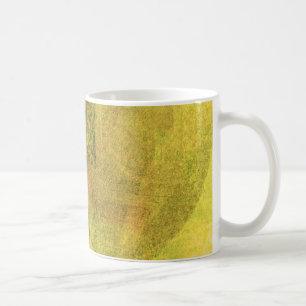 Abstraktes Gemälde in grün-gelb-schwarzem Naturwal Kaffeetasse