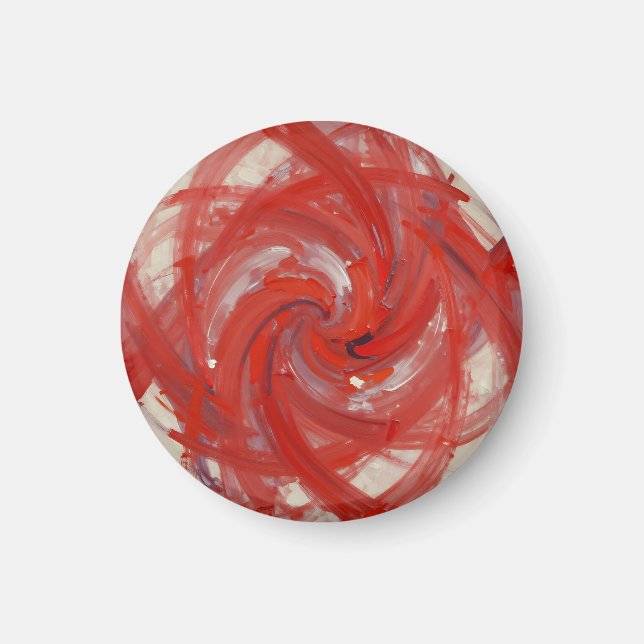Abstraktes Gemälde in roter Spirale Magnet (Vorne)