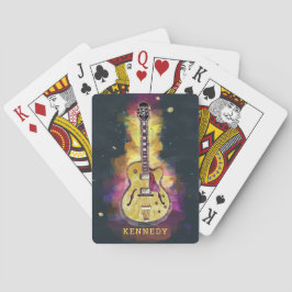 Abstraktes Gemälde mit bunten Gitarren Spielkarten
