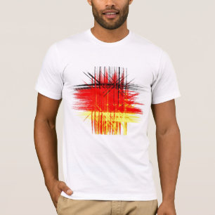 Abstraktes Gemälde   Retro Rot Schwarz Gelb T-Shirt