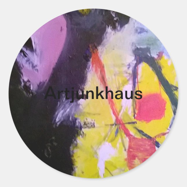 Abstraktes Gemälde von Jeff Hankamer Artjunkhaus A Runder Aufkleber (Vorderseite)