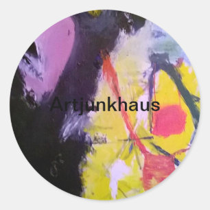 Abstraktes Gemälde von Jeff Hankamer Artjunkhaus A Runder Aufkleber