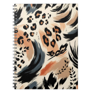 Abstraktes Gemaltes Exotisches Tierprint Leopard Notizblock