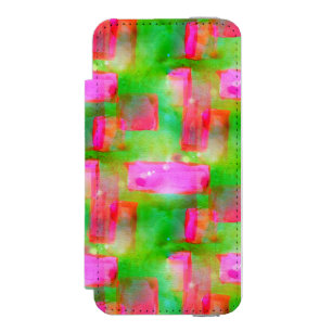 Abstraktes gemaltes Gelb des Sonnenlichts, rosa Incipio Watson™ iPhone 5 Geldbörsen Hülle