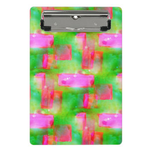 Abstraktes gemaltes Gelb des Sonnenlichts, rosa Mini Klemmbrett