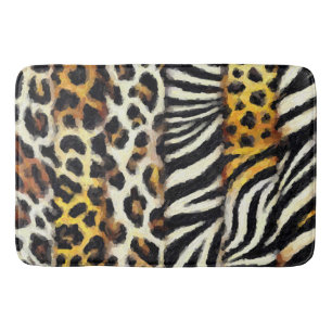 Abstraktes gemaltes gemischtes Wildtier-Print Badematte