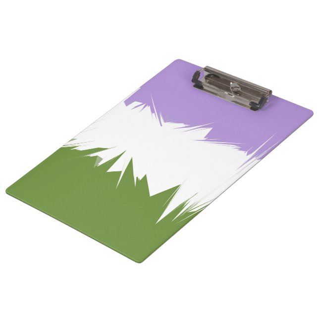 Abstraktes Genderqueer-Stolperflagge Klemmbrett (Schrägansicht)