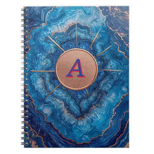 Abstraktes Geoddesign mit Rose Gold Akzenten Notizblock
