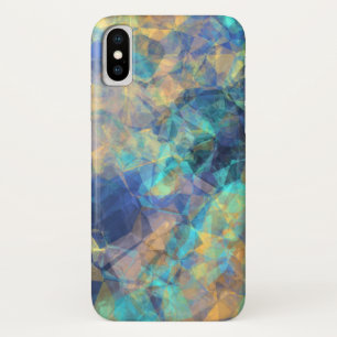 Abstraktes geologisches Kristallmuster-blaues Case-Mate iPhone Hülle