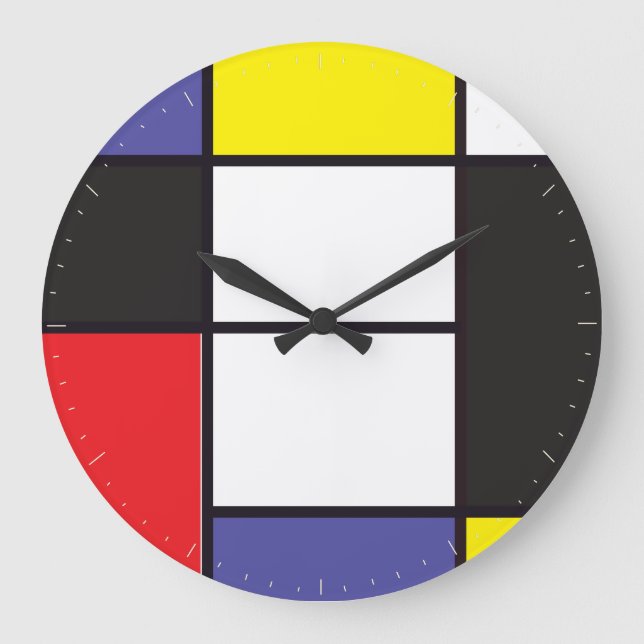 Abstraktes Geometrics Große Wanduhr (Vorderseite)