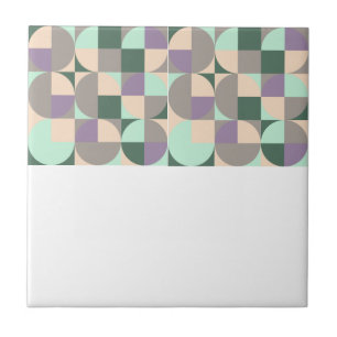 Abstraktes geometrisch grünes Lavendelbeige Fliese
