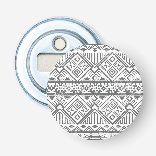 Abstraktes geometrisches aztekisches Muster 2 Flaschenöffner (Vorderseite)