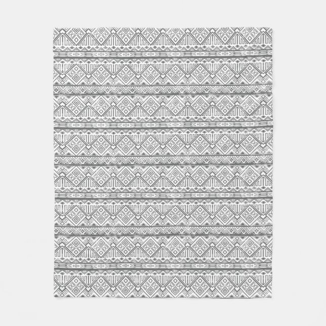 Abstraktes geometrisches aztekisches Muster 2 Fleecedecke (Vorderseite)