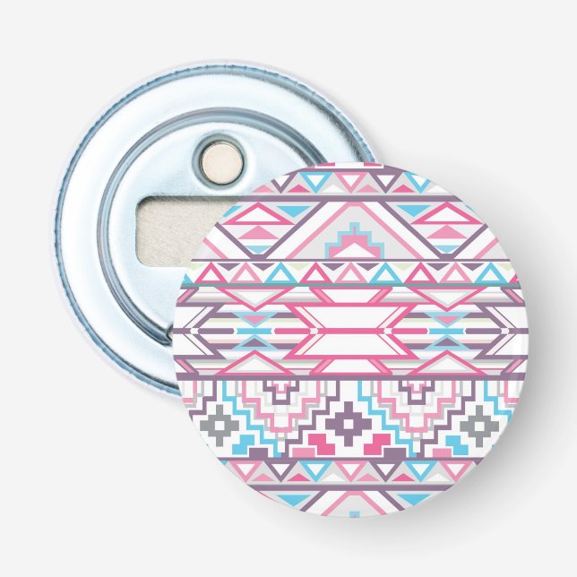 Abstraktes geometrisches aztekisches Muster 3 Flaschenöffner (Vorderseite)