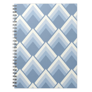 Abstraktes geometrisches, blaues und weißes 2 Note Notizblock