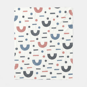 Abstraktes geometrisches Boho-Muster Fleecedecke