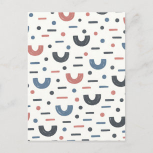 Abstraktes geometrisches Boho-Muster Postkarte