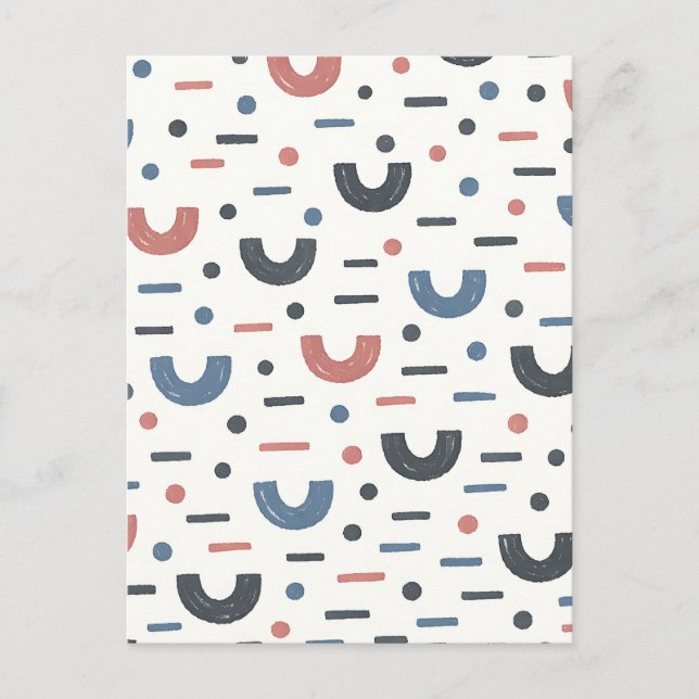 Abstraktes geometrisches Boho-Muster Postkarte (Vorderseite)